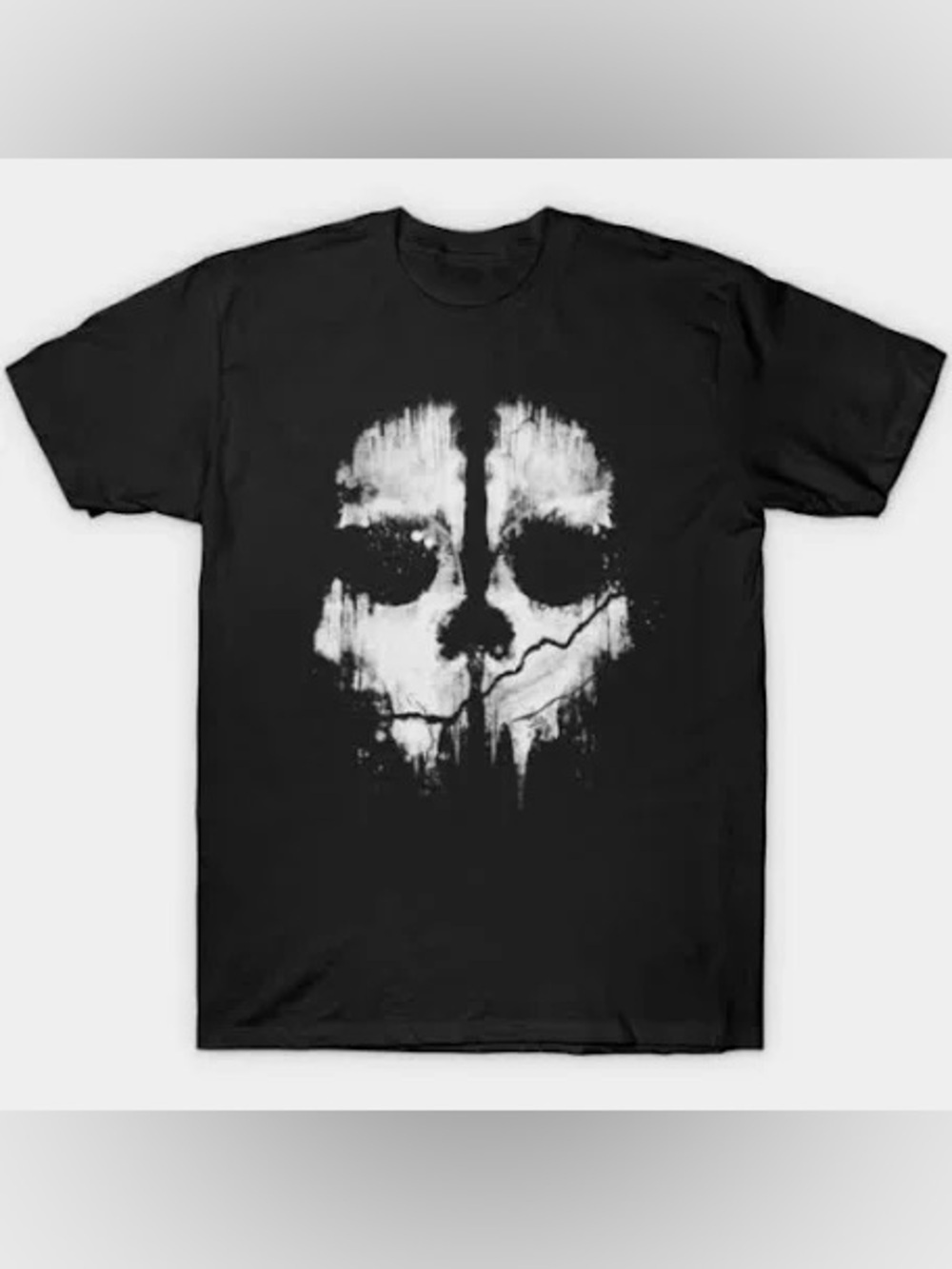 Call Of Duty Ghosts Black Graphic Skull Print Men's T-Shirt